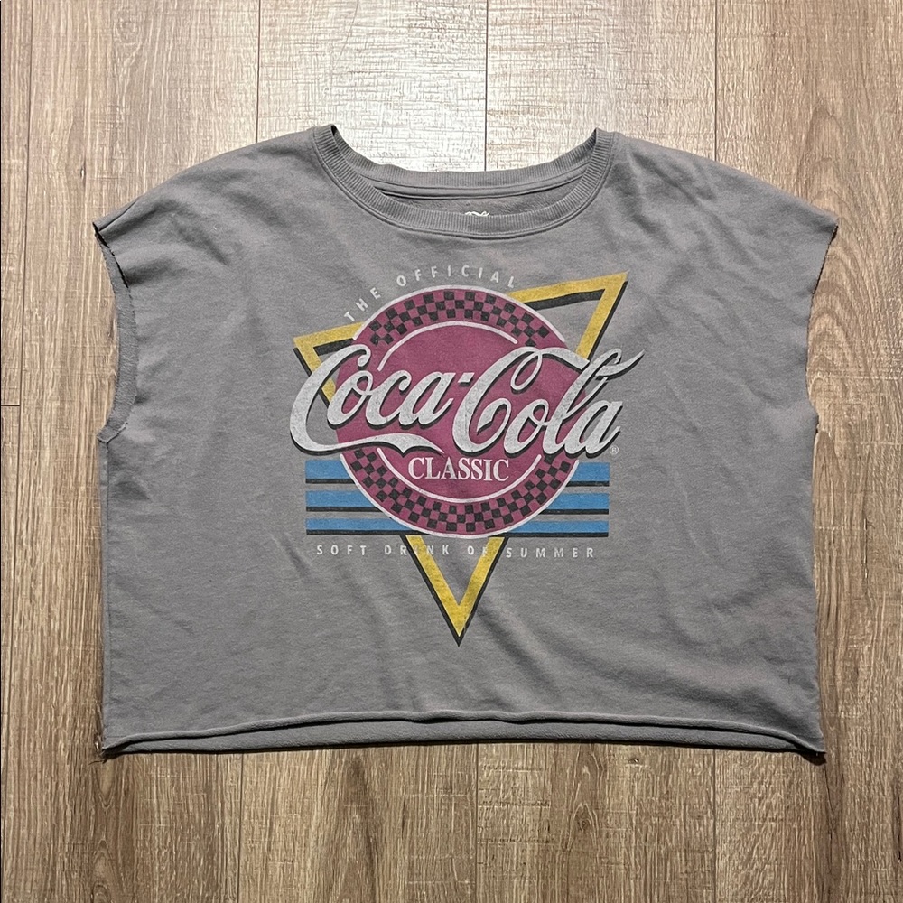 Women’s Coca Cola Classic Gray Crop Top Sleeveless Size M